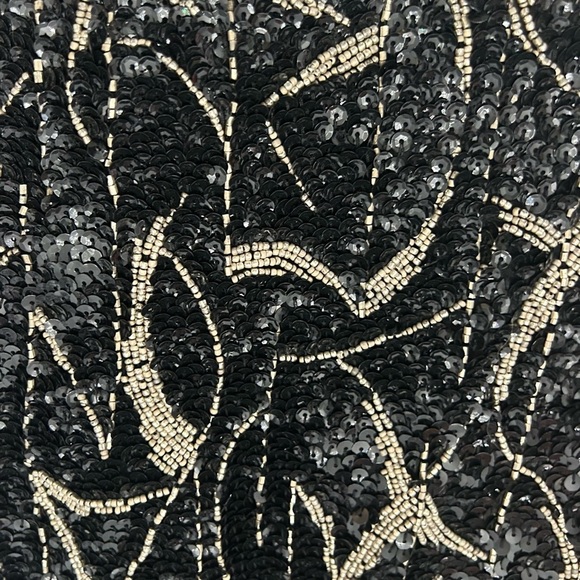 💎Avanti Elegant Black & Silver Women's cocktail dress Size 8 Strapless silk NWOT - Picture 3 of 13